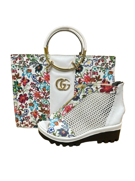 flower pattern shoe and bags