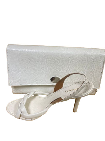 clear white shoe and bag